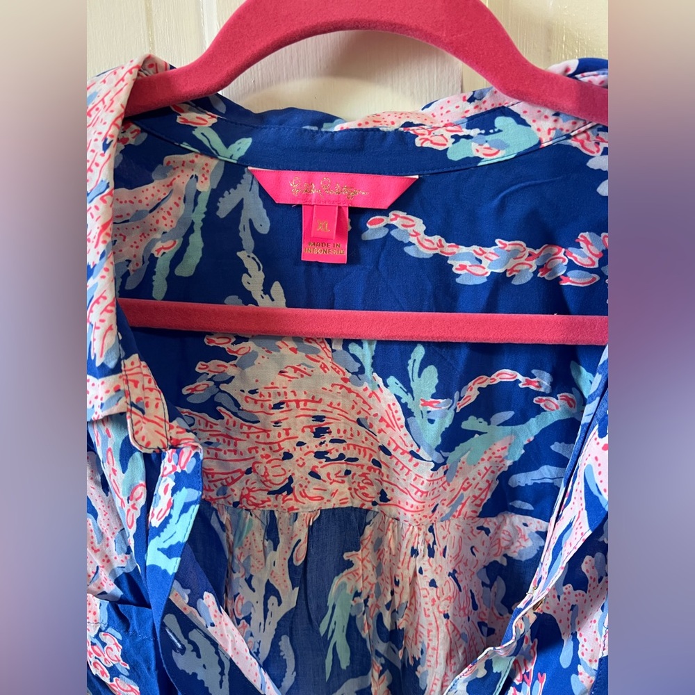 Lilly Pulitzer Natalie swim coverup shirt XL - Picture 2 of 2